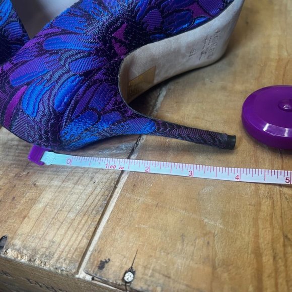 J. Crew Elsie Jacquard Pointed Pump Heels Rasp/Purp/Black Size 9.5 - Picture 14 of 16